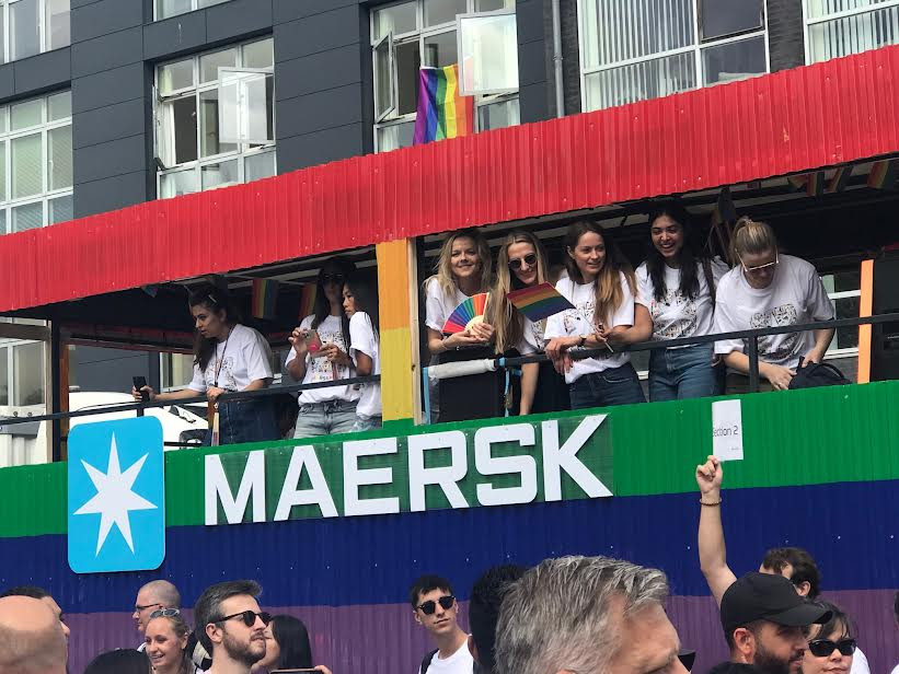 Maersk var en blandt mange virksomheder, der havde valgt at tilmelde sig årets pride-parade